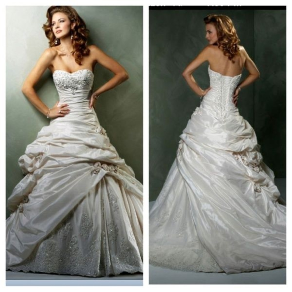 Maggie Sottero Light Gold Taffeta Sabelle A3227
